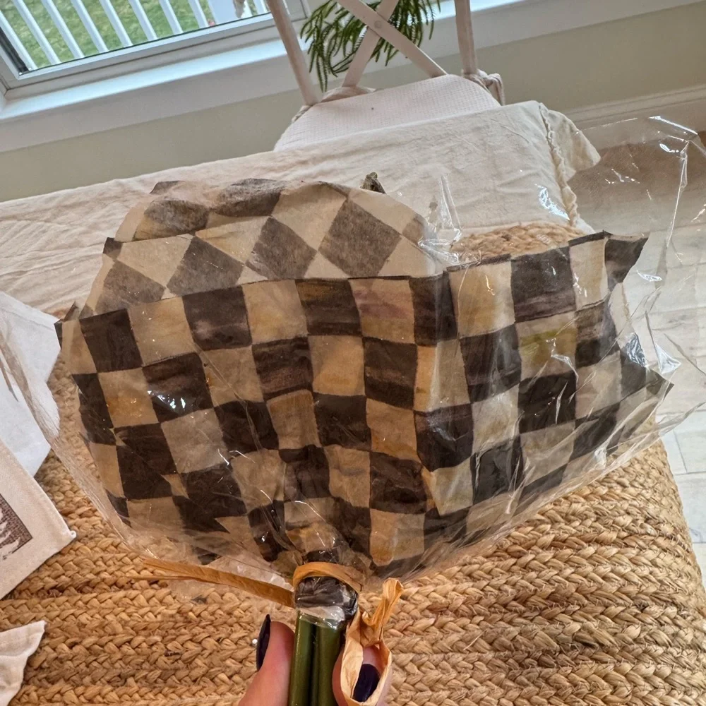 MacKenzie-Childs Black and White Checkered Faux Floral Bouquet